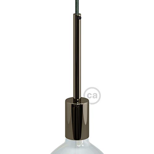 creative cables - Zylindrisches E27-Lampenfassungs-Kit aus Metall mit 15 cm Kabelklemme - Schwarz Perle von creative cables