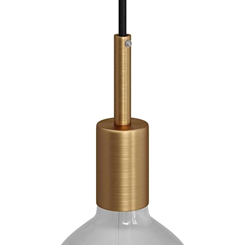 creative cables - Zylindrisches E27-Lampenfassungs-Kit aus Metall mit 7 cm Kabelklemme - Bronze satiniert von creative cables