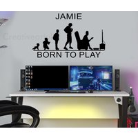 Born To Play Game Personalisierte Wandtattoo Gaming Evolution Eg1 von creativewallartsuk