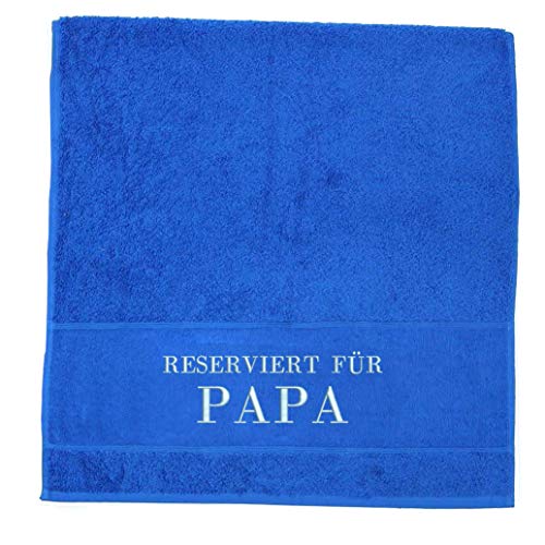 Duschtuch Handtuch 70 x 140 cm bestickt mit Mama oder Papa, Handtuchfarbe:Navyblue von creativgravur