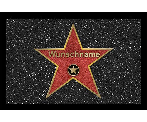 creativgravur Fußmatte Walk of Fame mit Namen - personalisiert Muttertag Vatertag Einzug, Größe der Fußmatte:40 x 60 cm von creativgravur