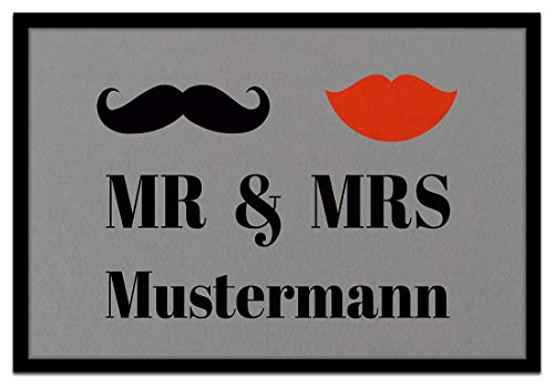 Individuell bedruckte Fußmatte - 'Mr. & Mrs.' in 2 Größen, Größe der Fußmatte:40 x 60 cm von creativgravur