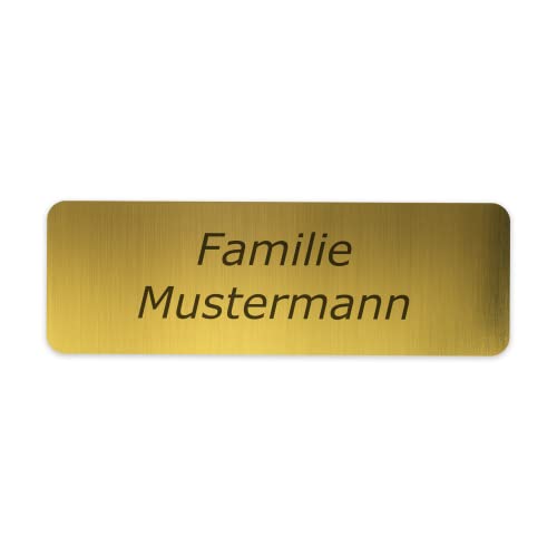 creativgravur Türschild personalisierbar 120x40 mm, Klingelschild mit Namen, Namensschild für Briefkasten oder Haustür, Typ:Messing 401-04 von creativgravur