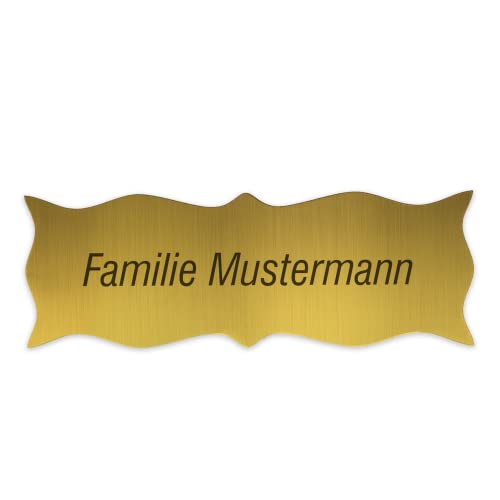 creativgravur Türschild personalisierbar 120x40 mm, Klingelschild mit Namen, Namensschild für Briefkasten oder Haustür, Typ:Messing 401-07 von creativgravur