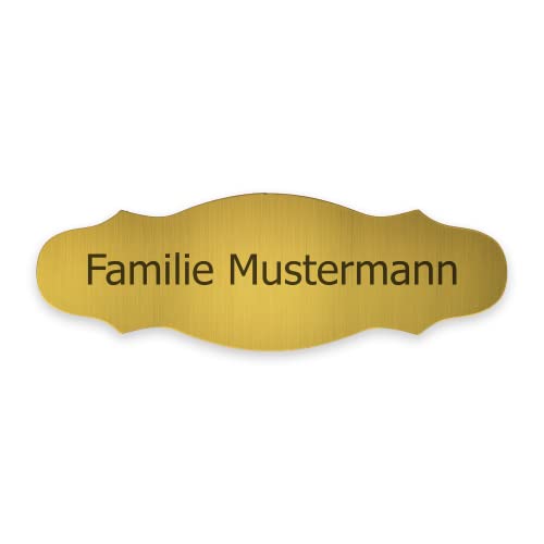 creativgravur Türschild personalisierbar 120x40 mm, Klingelschild mit Namen, Namensschild für Briefkasten oder Haustür, Typ:Messing 401-08 von creativgravur