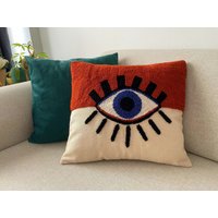 Punch Needle Kissenbezug, Evil Eye Tufting Kissen, Kissen Kissenbezug Geschenk Für Zuhause, Frauen, Dekoratives von criggycomtr