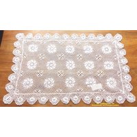 Art Crochet Tischset Handgefertigt Feiner Faden Rechteckig 30x45 von crinolines58