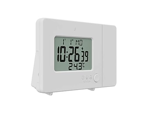 Crivit Auriol Funk-Projektionswecker mit LC-Display Wecker Alarm Uhr mit Touch-Sensor Weiss von Crivit