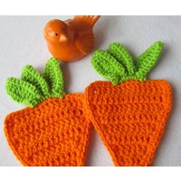 Gehäkelte Karotten Hot Pads Orange Frühlings Dekor von crochetedbycharlene