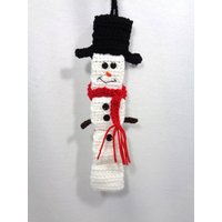 Gehäkelter Schneemann Als Wandbehang Weihnachtsdekoration von crochetedbycharlene