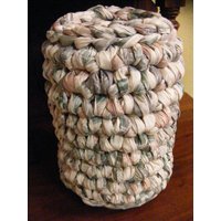 Großer Gehäkelter Stoffkorb, Floraler Rag Korb, 24 cm von crochetedfancies