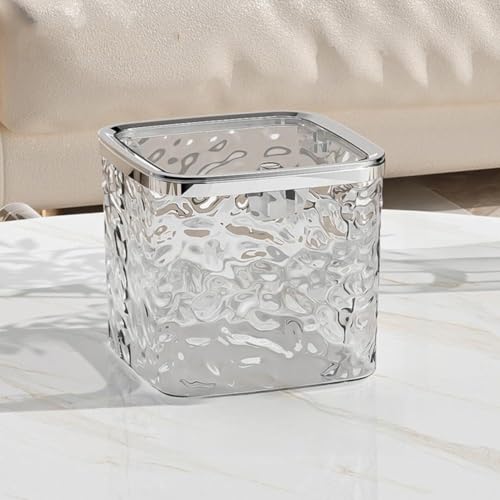 croselyu Mini Desktop Mülleimer mit Deckel Sanitär Eimer schälen Melone Samen Shell Müll Mülleimer Auto Mülleimer,1 Stück (transparent) von croselyu