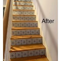 Dekorative Vinyl Stair Riser Aufkleber. Auf Ihre Größe Und Farbwahl Zugeschnitten - Der Preis Ist Pro Verziertes Design von crowbabys