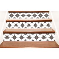 Vinyl Stair Riser Decals Zuschnitt Auf Ihre Größe & Farbwahl - Preis Ist Pro Aufkleber "Starburst' Staircase Stairwell Decor Klebende Mcm von crowbabys