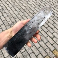 1870G Kristall Natürlicher Turmalinquarz Mineralprobe, Schwarzer Turmalinkristall Sechs Lingzhu # A 1679 von crystal2018625