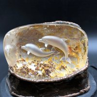 Hervorragender Handgeschnitzter Kristallengeldelphin ， Interner Schnitzprozess # Q569 von crystal2018625