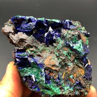 Kristall Azurit, Natürlicher Blauer Azurit Kristall, Funkelnder Druzy Grüner Malachit Mineralprobe # A1548 von crystal2018625