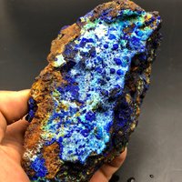 Kristall Azurit, Natürlicher Blauer Azurit Kristall, Funkelnder Druzy Grüner Malachit Mineralprobe # A1580 von crystal2018625