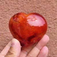 Natürlicher Feuerachat-Herzkristall Mit Flammenmuster, Handgefertigter Herzförmiger Karneol-Achat-Kristall, Premium-Flammenachat-Herzkristall von crystalisco