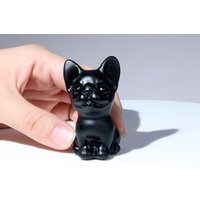 2'' Natürliche Obsidian Doggy, Kristall Hundeliebhaber, Doggy Statue, Crystal Carving Geschenke, Geschenke von crystalloading