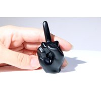 2'' Natürliche Obsidian Schnitzerei Mittelfinger, Kristall Mittelfinger Statue, Schnitzerei, Geschenk 2'' Natürliche Obsidian Schnitzerei Mittelfinger, Kristall Mittelfinger Statue, Schnitzerei, Geschenk von crystalloading