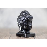2'' Natura Obsidian Buddha Kopf, Statue, Drachen Kristall Buddha, Geburtstagsgeschenk, Skulptur, Geschenk von crystalloading