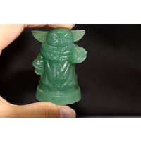 2 Zoll-Natürliche Grüne Aventurin Geschnitzt Alien - Karton Geschenke Statue Kristall Charakter Heilung von crystalloading