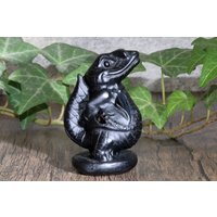 2.7'' Natürliches Obsidian Krokodil, Cartoon Krokodil Statue, Kristall Geschenke von crystalloading