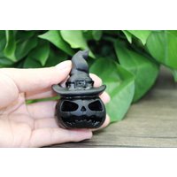 3'' Natürliche Obsidian Jack-O-Laterne -Halloween-Geschenke - Kristall Jack-O-Laterne, Jack-O-Lantern Geschenke-Kristall Schnitzen Jack Der Laterne von crystalloading