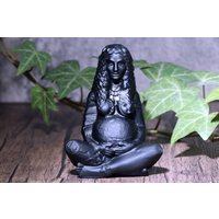 3'' Natürliche Obsidian Mutter Erde Statue, Geschenke, Gaia, Kristall von crystalloading