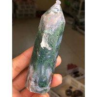 130G Natürliche Achat Wassergrasquarz Scheibe Polieren Heilung Meditation G490 von crystalseller88