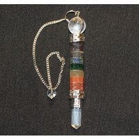 7 Chakra Pendel Zauberstab Kristall Punkt Und Kugel 5191 von crystalwizardcom