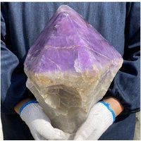 24.42lb Natürlicher Amethyst Punkt, Bergkristall, Reiki Heilung, Kristallspitze, Quarzstab, Kristall Dekoration Xa4730 von crystland