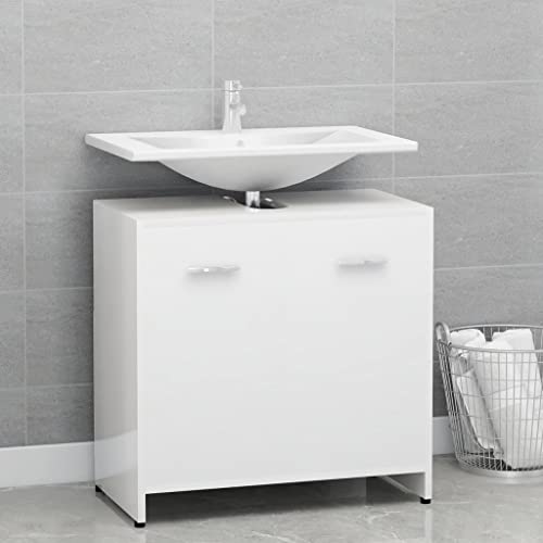 Furniture Home Tools Badezimmerschrank Hochglanz Weiß 60x33x61cm Holzwerkstoff von csderty