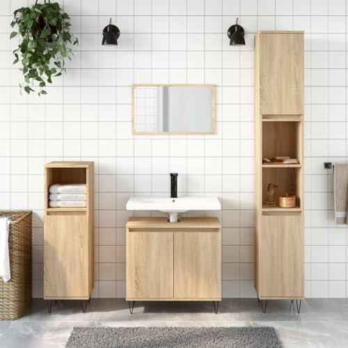Furniture Home Tools Badezimmerschrank Sonoma Eiche 58x33x60cm Holzwerkstoff von csderty