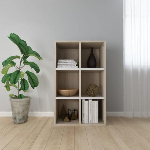 Furniture Home Tools Bücherschrank/Sideboard Weiß und Sonoma Eiche 66x30x98cm Holzwerkstoff von csderty