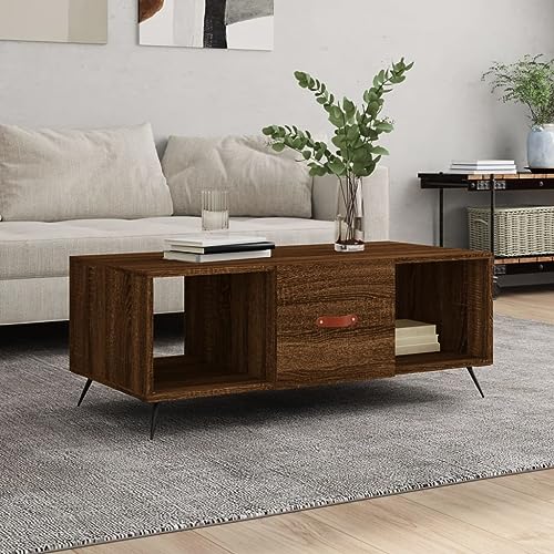 Furniture Home Tools Couchtisch Braun Eiche 102x50x40cm Holzwerkstoff von csderty