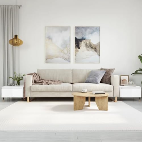 Furniture Home Tools Couchtische, 2 Stück, Hochglanz, Weiß, 50 x 46 x 35 cm, Holzwerkstoff von csderty
