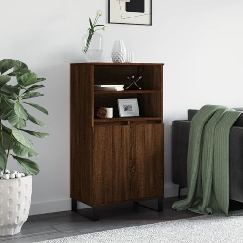 Furniture Home Tools Highboard Braun Eiche 60x36x110cm Holzwerkstoff von csderty