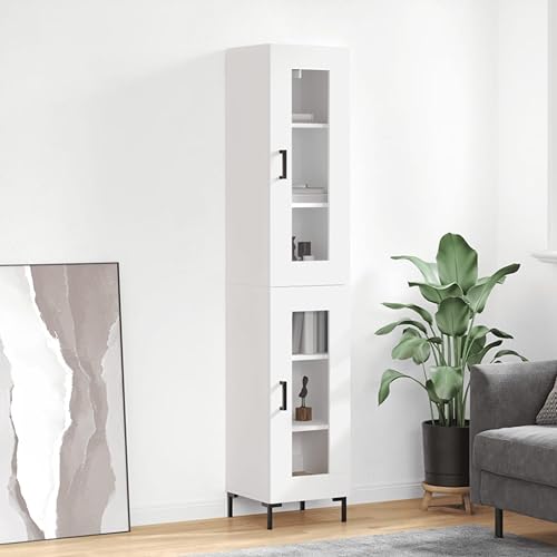 Furniture Home Tools Highboard Weiß 34,5x34x180cm Holzwerkstoff von csderty