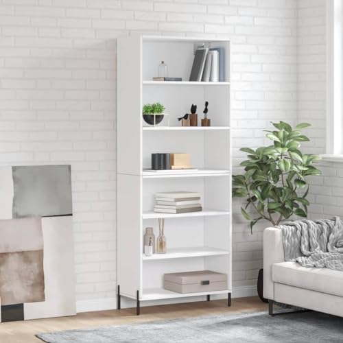 Furniture Home Tools Highboard Weiß 69,5x32,5x180 cm Holzwerkstoff von csderty