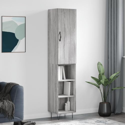 Furniture Home Tools Highboard grau Sonoma 34,5x34x180 cm Holzwerkstoff von csderty