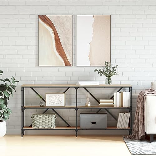 Furniture Home Tools Konsolentisch Sonoma Eiche 160x30x75cm Holzwerkstoff und Eisen von csderty