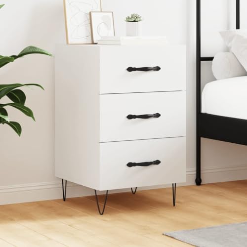 Furniture Home Tools Nachtkommode, weiß, 40 x 40 x 66 cm, Holzwerkstoff von csderty
