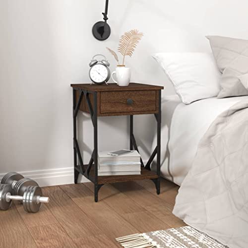 Furniture Home Tools Nachttisch Braun Eiche 40x42x60cm Holzwerkstoff von csderty