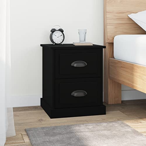 Furniture Home Tools Nachttischschränke, 2 Stück, schwarz, 39 x 39 x 47,5 cm, Holzwerkstoff von csderty