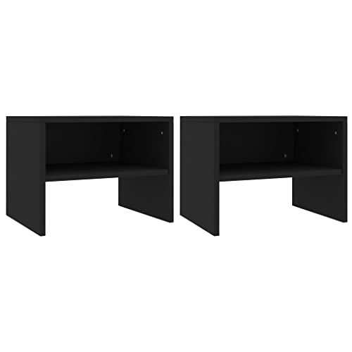 Furniture Home Tools Nachttischschränke, 2 Stück, schwarz, 40 x 30 x 30 cm, Holzwerkstoff von csderty