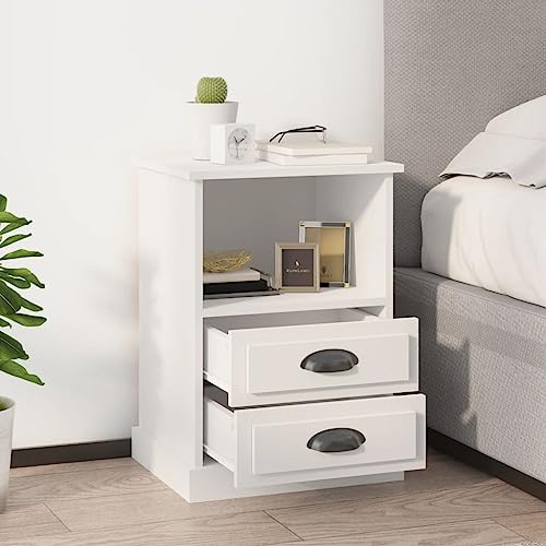 Furniture Home Tools Nachttischschränke, 2 Stück, weiß, 43 x 36 x 60 cm von csderty