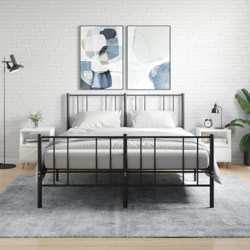 Furniture Home Tools Nachttischschränke, Hochglanz-Weiß, 40 x 35 x 50 cm, Holzwerkstoff, 2 Stück von csderty