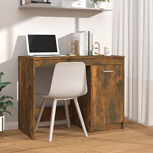 Furniture Home Tools Schreibtisch, Raucheiche, 100 x 50 x 76 cm, Holzwerkstoff von csderty